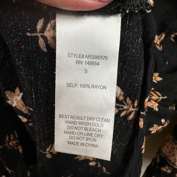 Sadie & Sage Romper Floral Long Sleeve Small Forest Fairy Boho Prairie - Picture 11 of 11